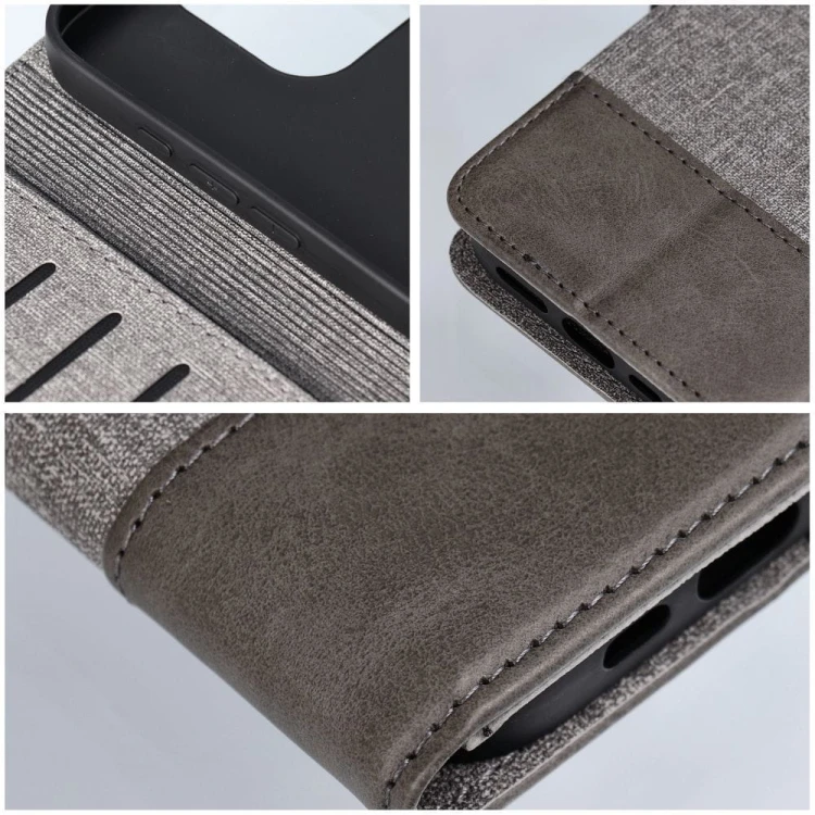 Etui z klapką do iPhone 11 Gomma Book Szare TPU Magnes
