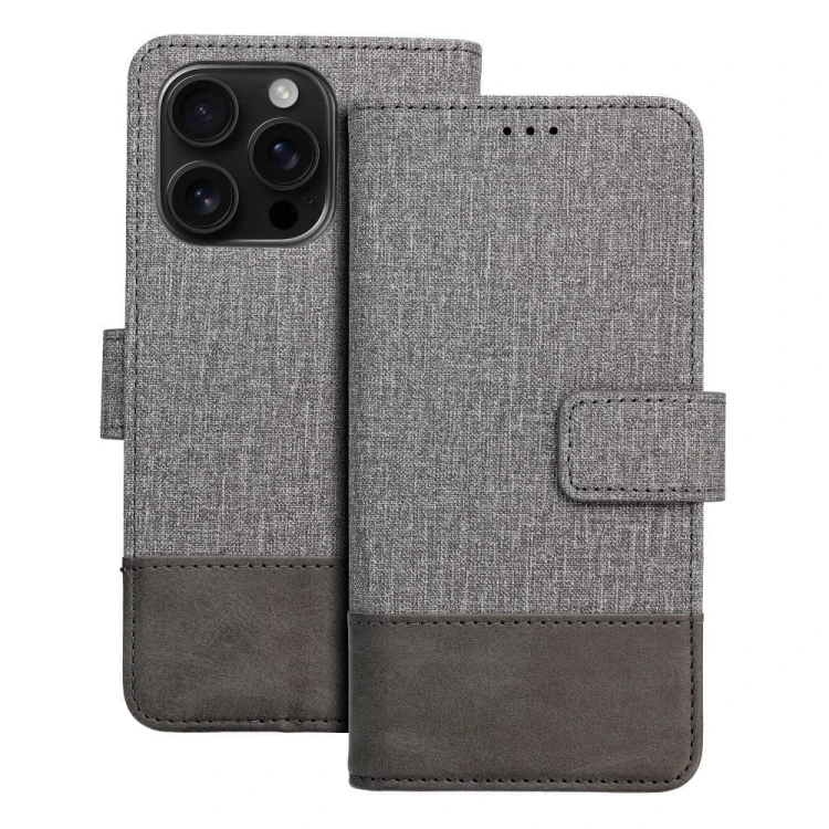 Etui z klapką do iPhone 11 Gomma Book Szare TPU Magnes