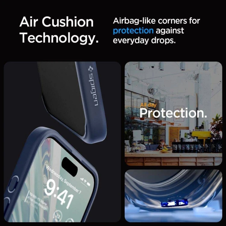Niezawodne etui hybrydowe Spigen Ultra Hybrid do iPhone 16 Pro Max – Navy Blue