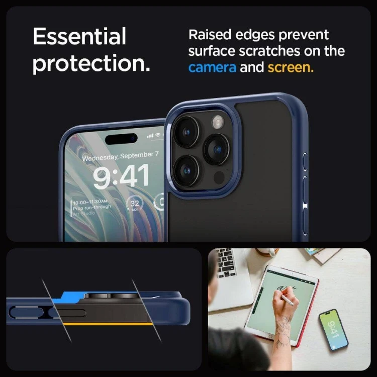 Niezawodne etui hybrydowe Spigen Ultra Hybrid do iPhone 16 Pro Max – Navy Blue
