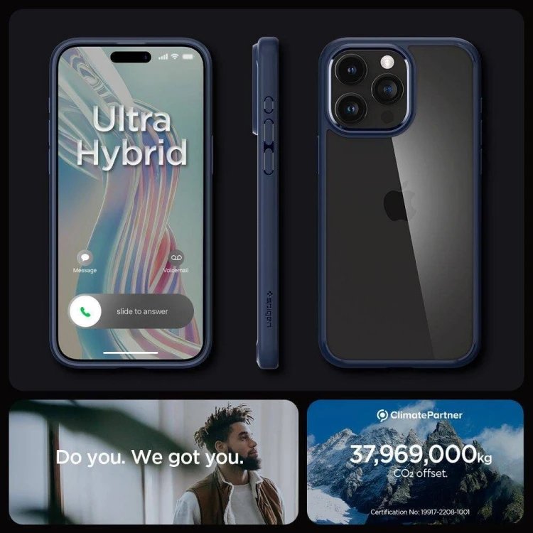 Niezawodne etui hybrydowe Spigen Ultra Hybrid do iPhone 16 Pro Max – Navy Blue