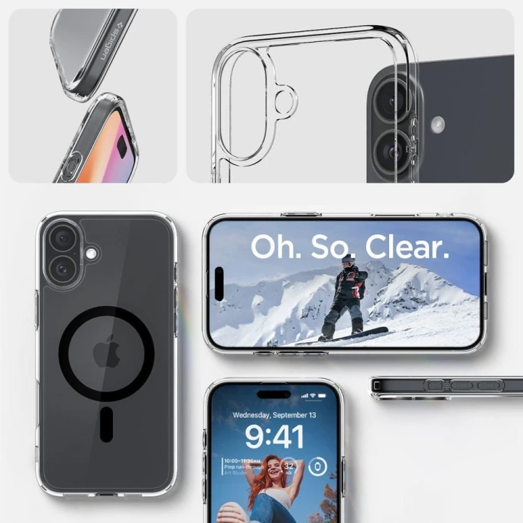 Niezawodne etui hybrydowe Spigen Ultra Hybrid Mag do iPhone 16 Plus – Black (Kompatybilne z MagSafe)