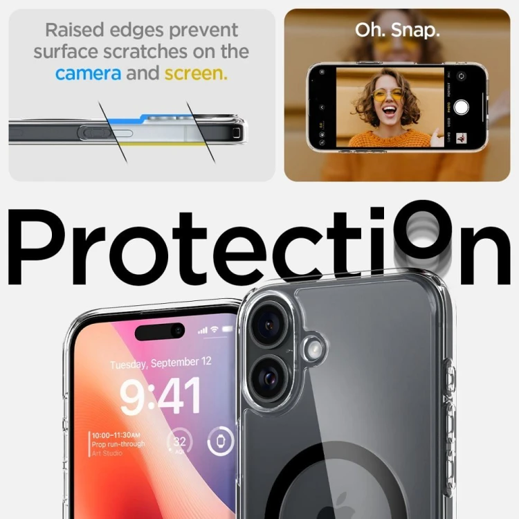 Niezawodne etui hybrydowe Spigen Ultra Hybrid Mag do iPhone 16 Plus – Black (Kompatybilne z MagSafe)