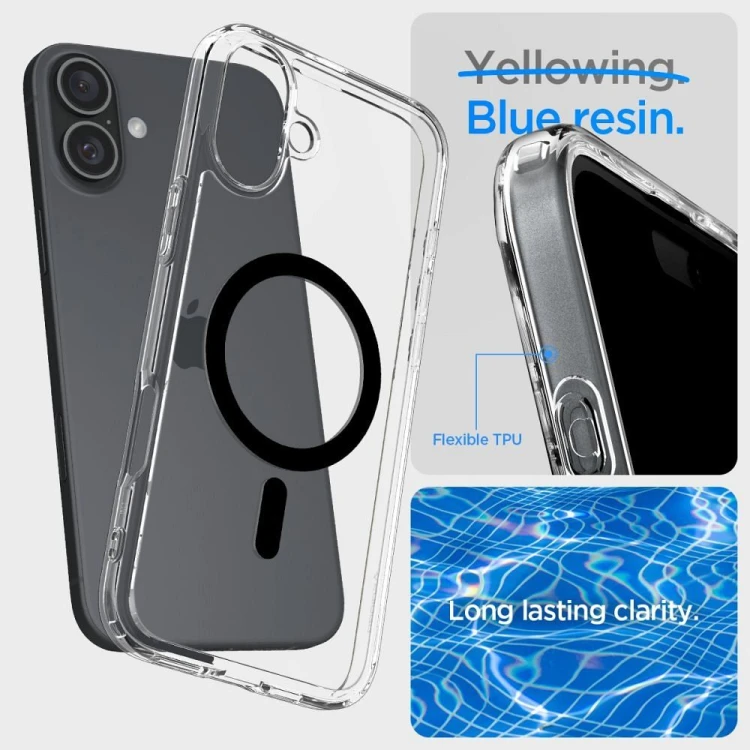 Niezawodne etui hybrydowe Spigen Ultra Hybrid Mag do iPhone 16 Plus – Black (Kompatybilne z MagSafe)