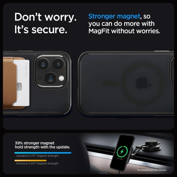 Niezawodne etui hybrydowe Spigen Ultra Hybrid Mag do iPhone 16 Pro – Frost Black (Kompatybilne z MagSafe)