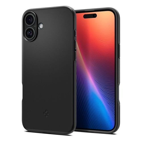 Ultra-cienkie etui hybrydowe Spigen Thin Fit Mag do iPhone 16 Plus – Black (Kompatybilne z MagSafe)