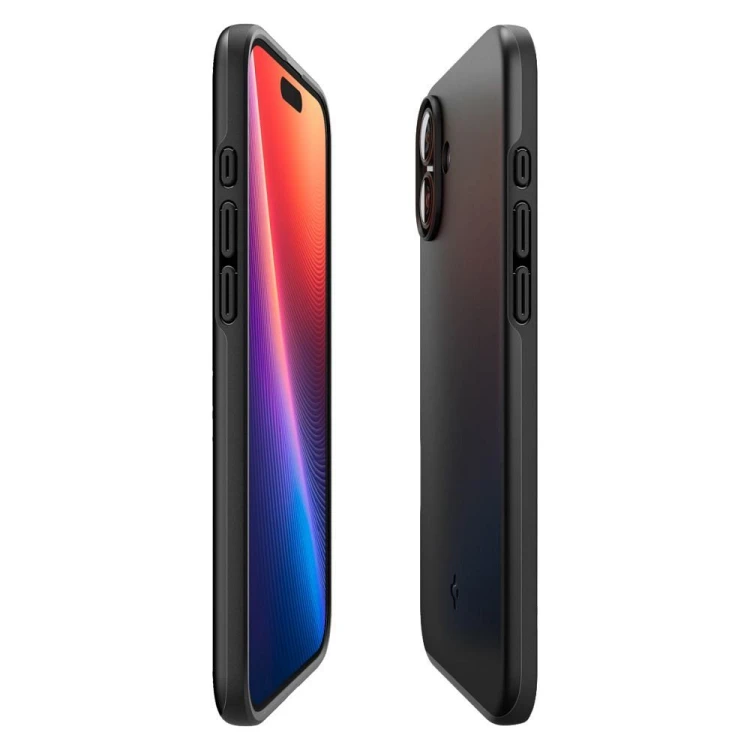 Ultra-cienkie etui hybrydowe Spigen Thin Fit Mag do iPhone 16 Plus – Black (Kompatybilne z MagSafe)