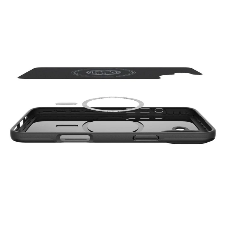 Ultra-cienkie etui hybrydowe Spigen Thin Fit Mag do iPhone 16 Plus – Black (Kompatybilne z MagSafe)