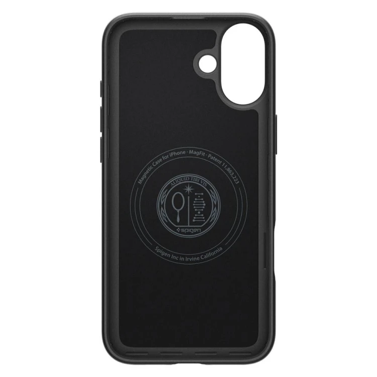 Ultra-cienkie etui hybrydowe Spigen Thin Fit Mag do iPhone 16 Plus – Black (Kompatybilne z MagSafe)
