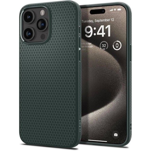Smukłe etui ochronne Spigen Liquid Air do iPhone 16 Pro Max – Abyss Green