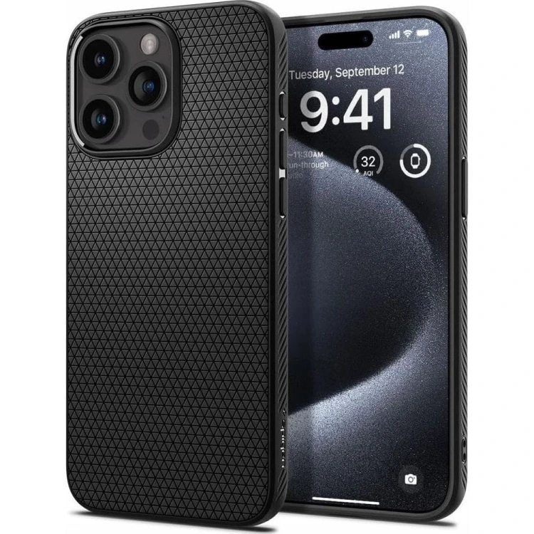 Smukłe etui ochronne Spigen Liquid Air do iPhone 16 Pro Max – Matte Black