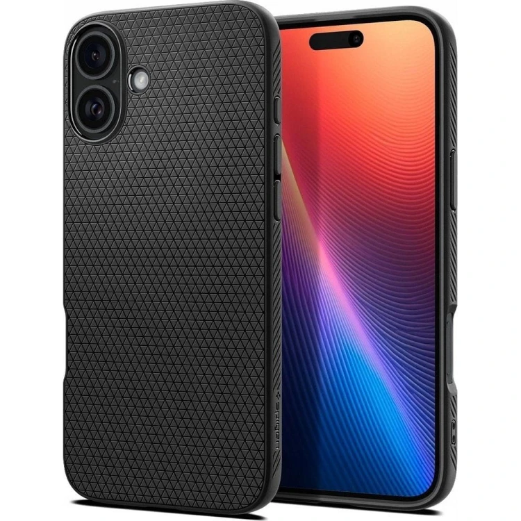 Smukłe etui ochronne Spigen Liquid Air do iPhone 16 – Matte Black