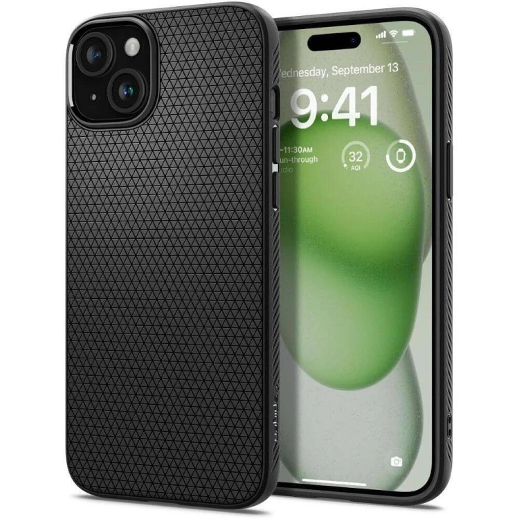 Smukłe etui ochronne Spigen Liquid Air do iPhone 16 Plus – Matte Black