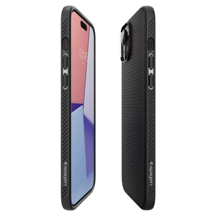 Smukłe etui ochronne Spigen Liquid Air do iPhone 16 Plus – Matte Black