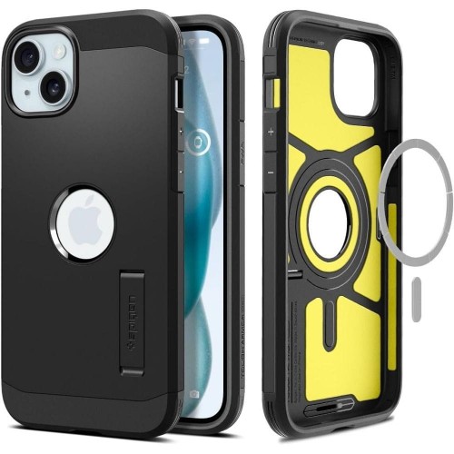 Ekstremalnie wytrzymałe etui Spigen Tough Armor Mag do iPhone 15 – Black (Kompatybilne z MagSafe)