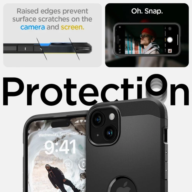 Ekstremalnie wytrzymałe etui Spigen Tough Armor Mag do iPhone 15 – Black (Kompatybilne z MagSafe)