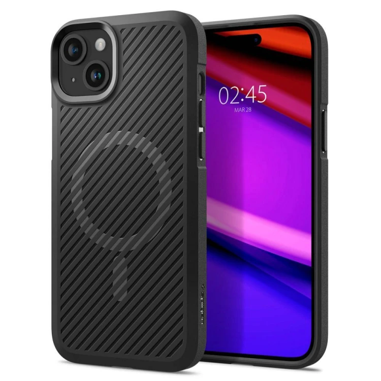 Pancerne etui Spigen Core Armor Mag do iPhone 15 Plus – Matte Black (Kompatybilne z MagSafe)
