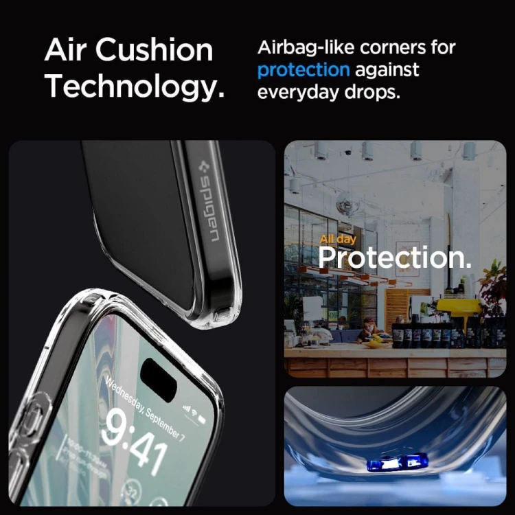 Niezawodne etui hybrydowe Spigen Ultra Hybrid do iPhone 15 Pro – Frost Clear