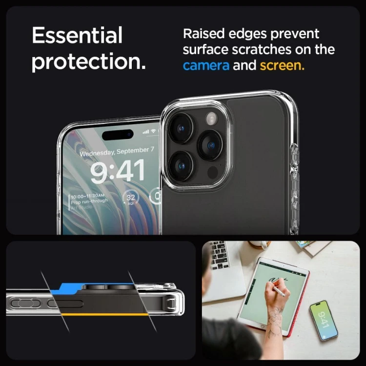 Niezawodne etui hybrydowe Spigen Ultra Hybrid do iPhone 15 Pro – Frost Clear