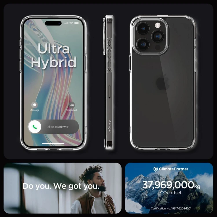 Niezawodne etui hybrydowe Spigen Ultra Hybrid do iPhone 15 Pro – Frost Clear
