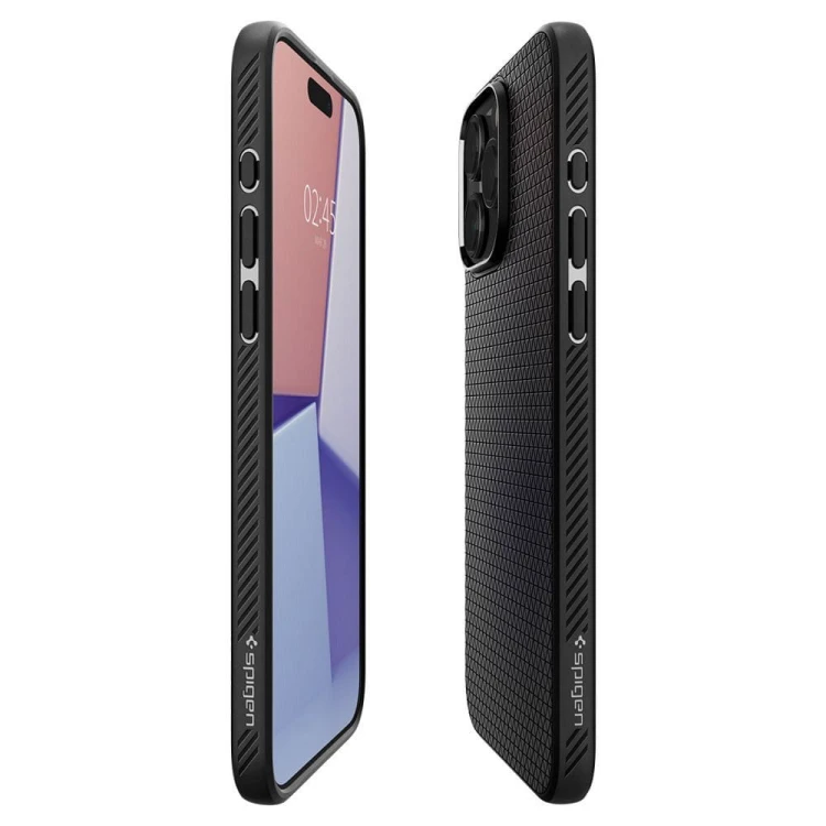 Smukłe etui ochronne Spigen Liquid Air do iPhone 15 Pro – Matte Black