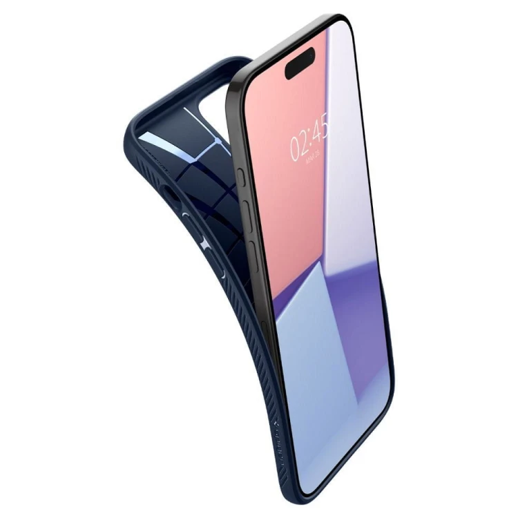 Smukłe etui ochronne Spigen Liquid Air do iPhone 15 Pro Max – Navy Blue