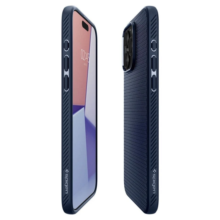 Smukłe etui ochronne Spigen Liquid Air do iPhone 15 Pro Max – Navy Blue
