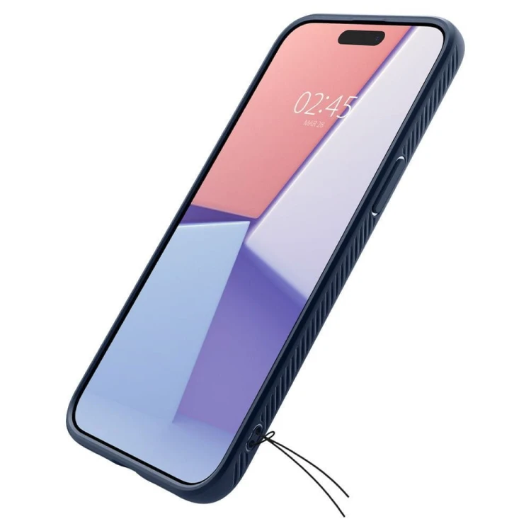 Smukłe etui ochronne Spigen Liquid Air do iPhone 15 Pro Max – Navy Blue