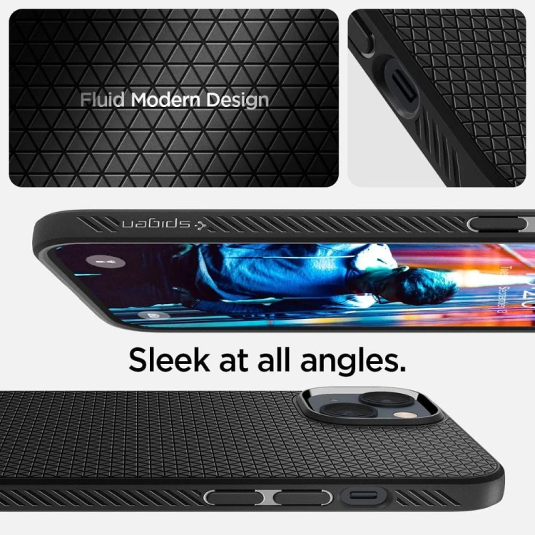 Smukłe etui ochronne Spigen Liquid Air do iPhone 14 – Matte Black