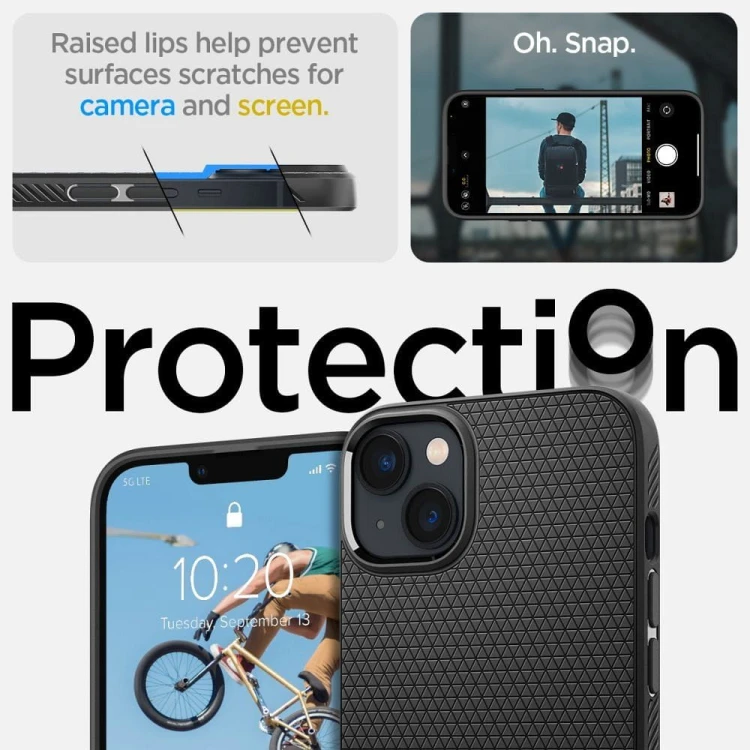 Smukłe etui ochronne Spigen Liquid Air do iPhone 14 – Matte Black