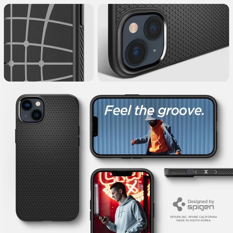 Smukłe etui ochronne Spigen Liquid Air do iPhone 14 – Matte Black