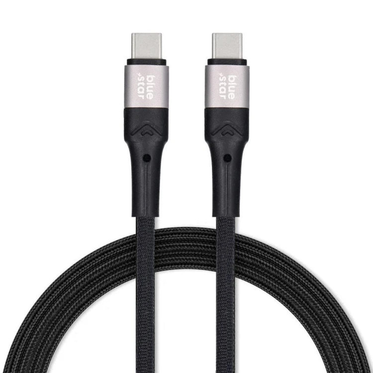 Kabel USB-C do USB-C Blue Star 60W PD QC4.0 Oplot 2m Czarny
