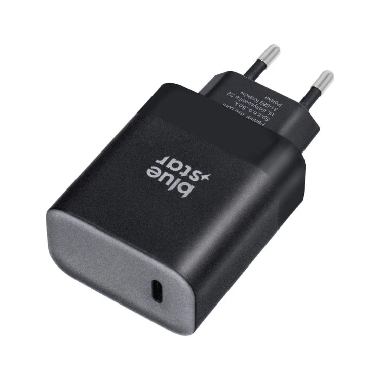 Ładowarka sieciowa Blue Star 45W USB-C PD QC4.0 Kabel USB-C Czarna
