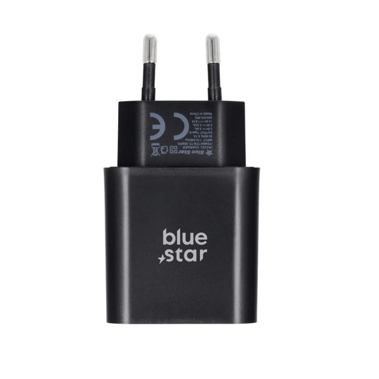 Ładowarka sieciowa Blue Star 25W USB-C PD QC4.0 Kabel USB-C Czarna