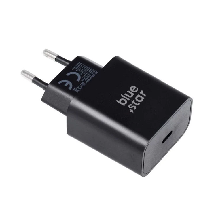 Ładowarka sieciowa Blue Star 25W USB-C PD QC4.0 Kabel USB-C Czarna