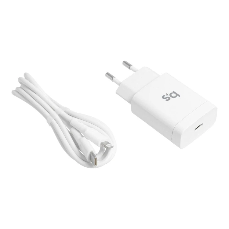 zybka ładowarka sieciowa Blue Star 18W USB-C PD QC4.0 Kabel Lightning Biała