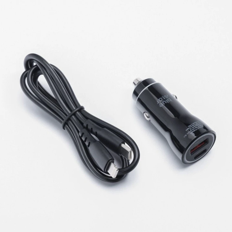 Ładowarka samochodowa Blue Star 25W PD QC3.0 Kabel Lightning Czarna