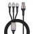 Kabel 3w1 Blue Star USB-A do Lightning USB-C Micro 3A 1,2m Czarny