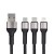 Kabel 3w1 Blue Star USB-A do Lightning USB-C Micro 3A 1,2m Czarny