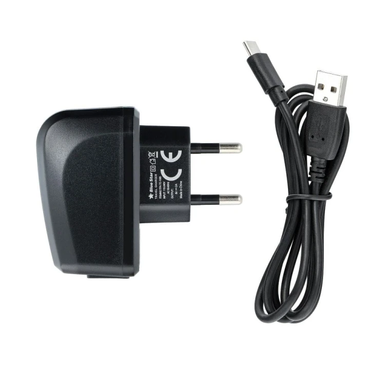 Ładowarka sieciowa Blue Star Lite 10W USB-A Kabel USB-C Czarna