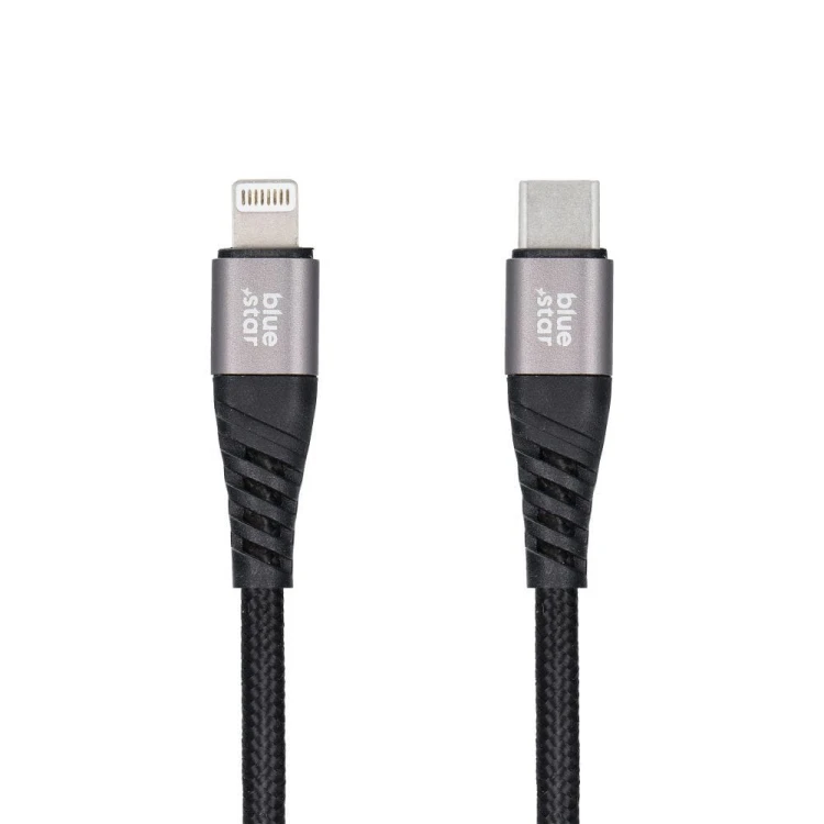 Kabel USB-C do Lightning Blue Star 2,4A Oplot 1,2m Czarny