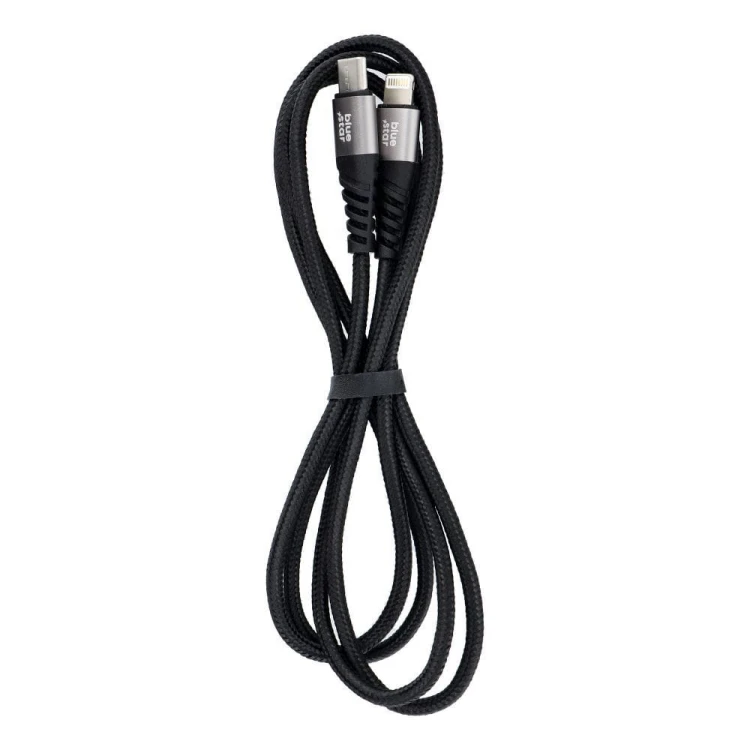 Kabel USB-C do Lightning Blue Star 2,4A Oplot 1,2m Czarny
