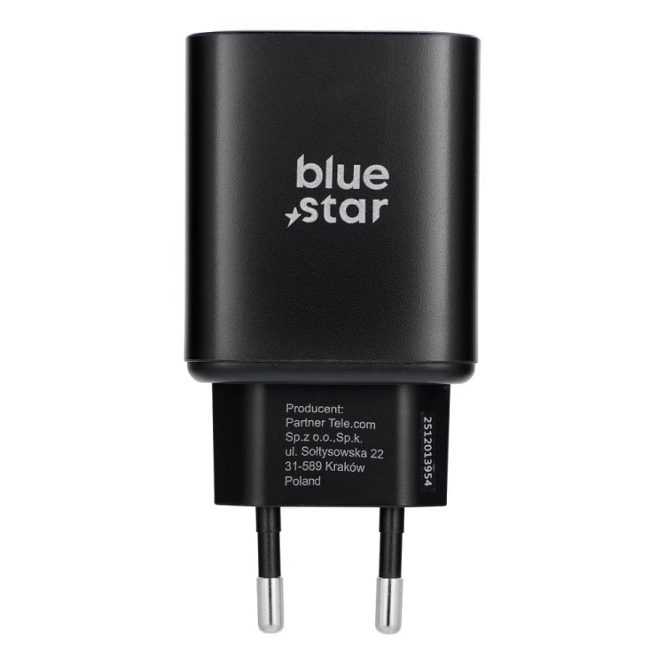 Ładowarka sieciowa Blue Star 60W USB-C AVS SFC2.0 do Samsung S26 Ultra Czarna