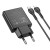 Płaska ładowarka sieciowa Hoco N37 Slim USB-C Power Delivery 20W + kabel Lightning 1m – czarna