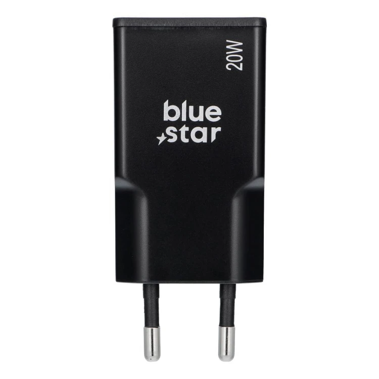 Ładowarka sieciowa Blue Star Slim GaN 20W USB-C PD QC4.0 Czarna