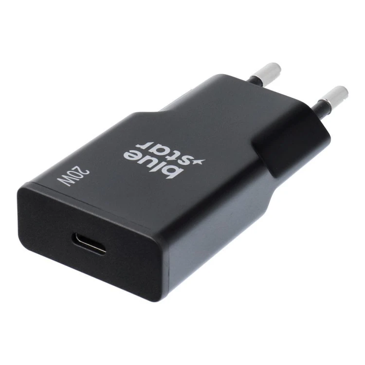 Ładowarka sieciowa Blue Star Slim GaN 20W USB-C PD QC4.0 Czarna