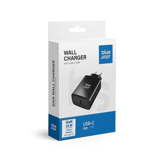 Ładowarka sieciowa Blue Star 35W USB-C PD QC4.0 AFC Czarna TFB-TC-35WPD