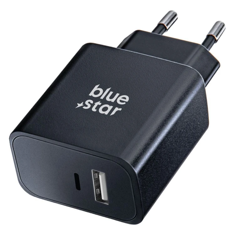 Ładowarka sieciowa Blue Star 25W USB-C USB-A PD QC4.0 Czarna TFB-TC-25WPD