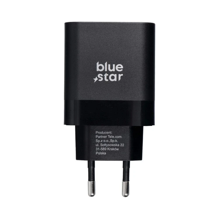Ładowarka sieciowa Blue Star 45W USB-C PD SFC2.0 QC4.0 Czarna TFB-TC-45W