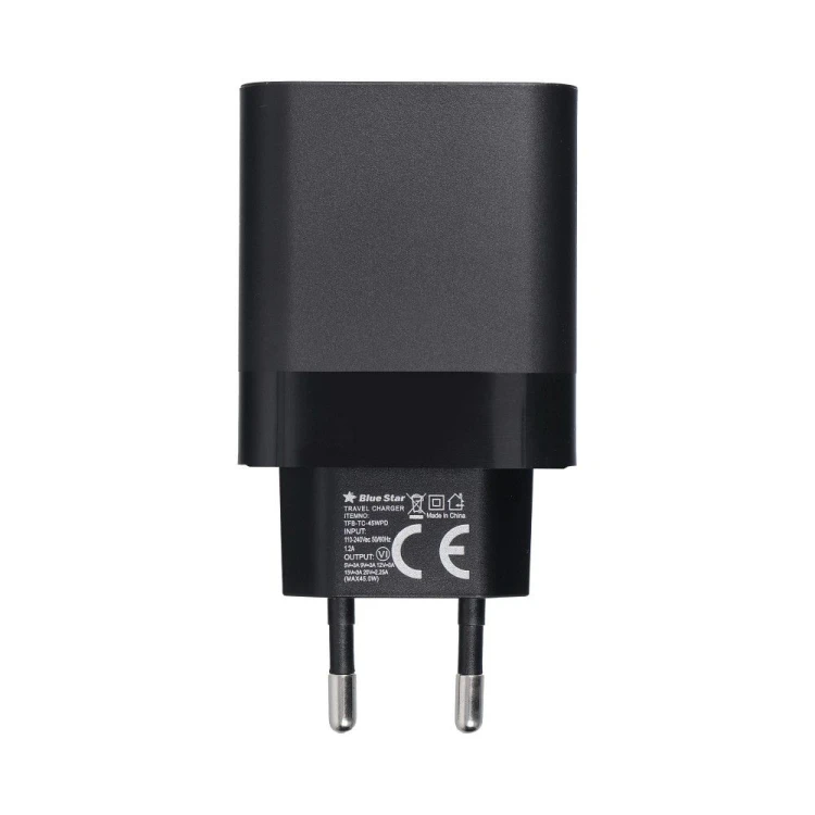 Ładowarka sieciowa Blue Star 45W USB-C PD SFC2.0 QC4.0 Czarna TFB-TC-45W